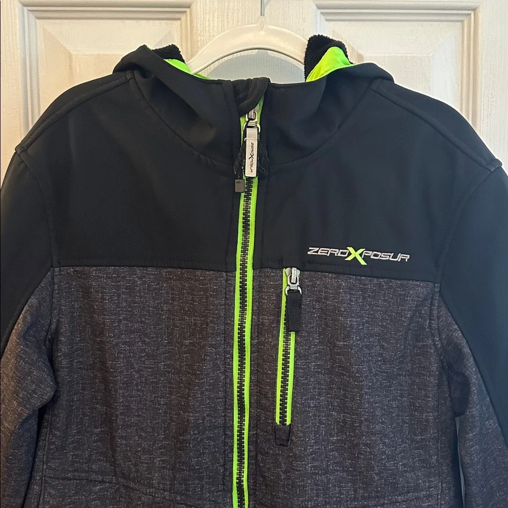 ZeroXposur Black & Heather Gray Jacket with Neon Green Trim